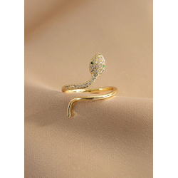 Bague ajustable dorée serpent Plaqué or