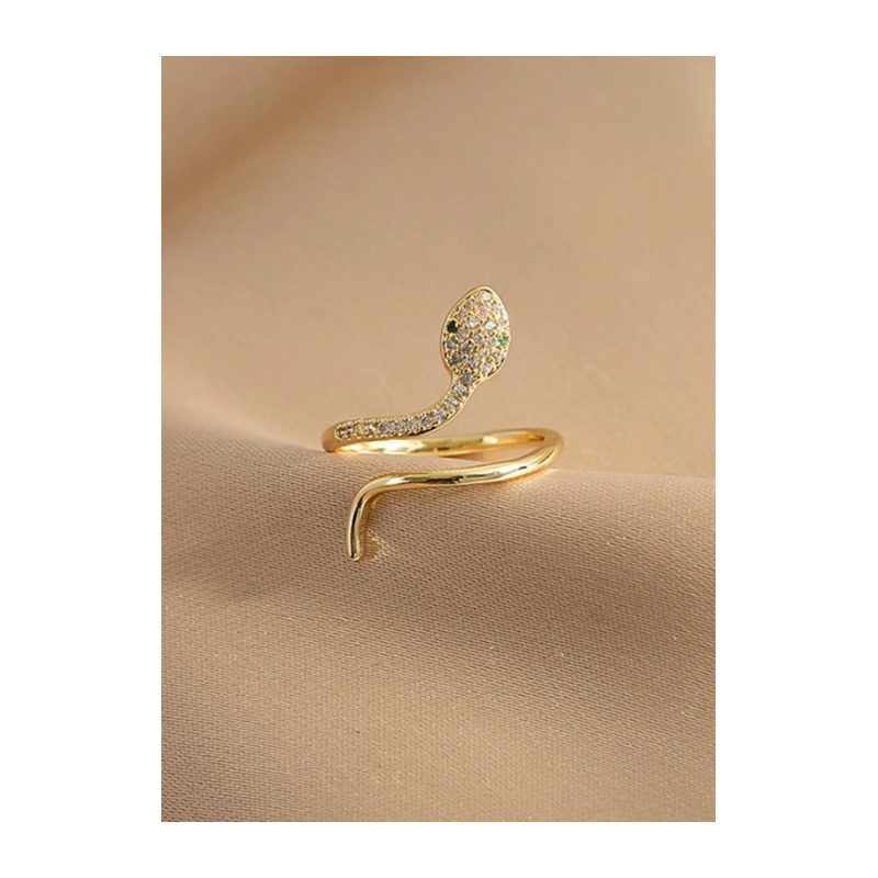 Bague ajustable dorée serpent Plaqué or