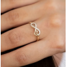Bague ajustable dorée infini et coeur Plaqué or