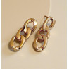 Boucles d'oreilles maillons dorés Acier