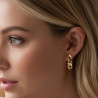 Boucles d'oreilles maillons dorés Acier