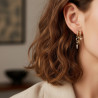 Boucles d'oreilles dorées triple créoles à franges Plaqué or