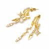 Boucles d'oreilles dorées triple créoles à franges Plaqué or