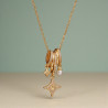 Collier doré anneaux étoilés Plaqué or