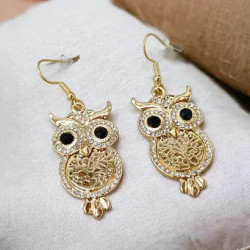 Boucles d'oreilles hibou doré