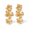 Boucles d'oreilles dorées cascade de fleurs