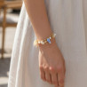 Bracelet charms mailles dorées poisson bleu