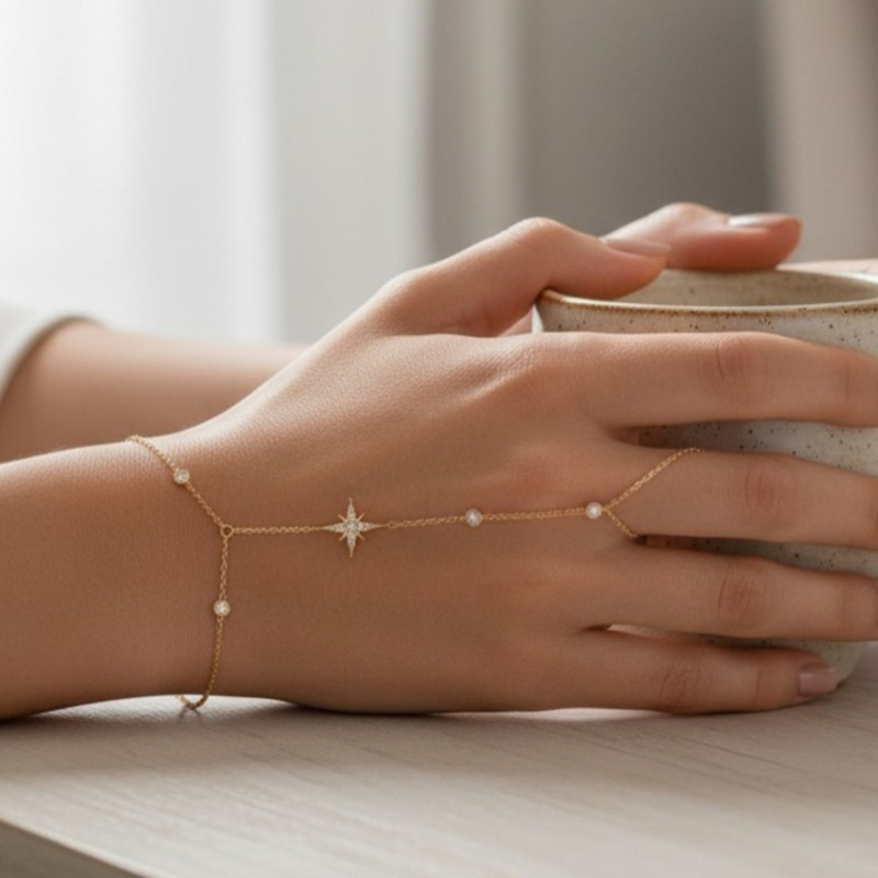 Bijoux de main étoile dorée