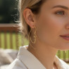 Boucles d'oreilles dorées profil visage abstrait
