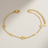 Bracelet doré croix pleine et ajourée Acier