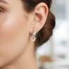 Boucles d'oreilles créoles asymétriques argentées soleil Plaqué or bla