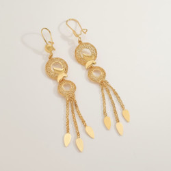 Boucles d'oreilles pendantes dorées papillon Plaqué or
