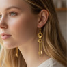 Boucles d'oreilles pendantes dorées papillon Plaqué or