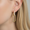 Boucles d'oreilles dorées maillons rectangulaires Plaqué or