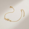 Bracelet doré double croix zircon Plaqué or