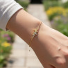 Bracelet doré double croix zircon Plaqué or