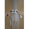 Bracelet doré foulard rouge