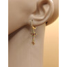 Boucles d'oreilles créoles dorées croix multicolore Plaqué or