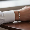 Bracelet homme grain de café argenté Acier