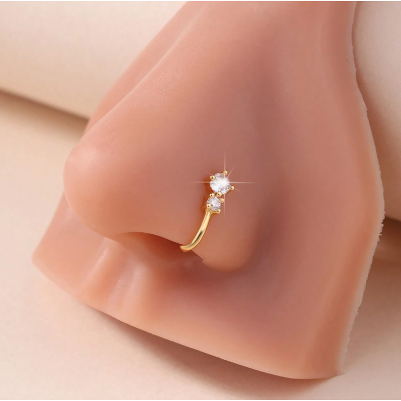 Bijou de nez doré zircon Plaqué or