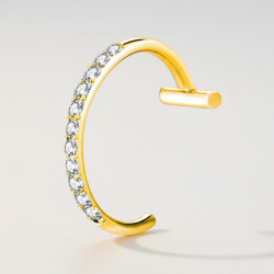 Anneau de lèvre doré zircon Plaqué or