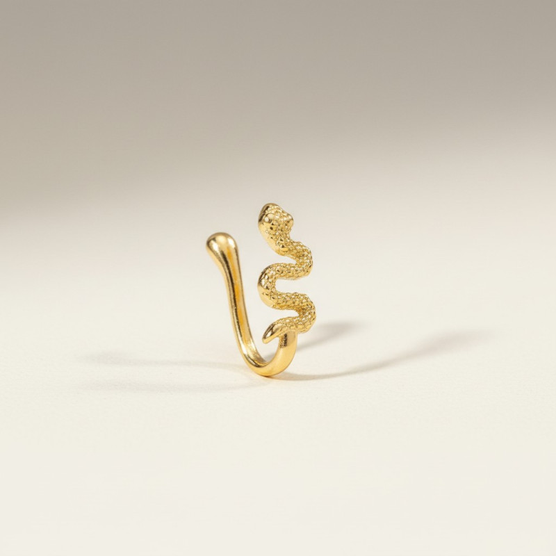 Bijou de nez doré serpent