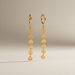 Boucles d'oreilles pendantes dorées coquillages Acier