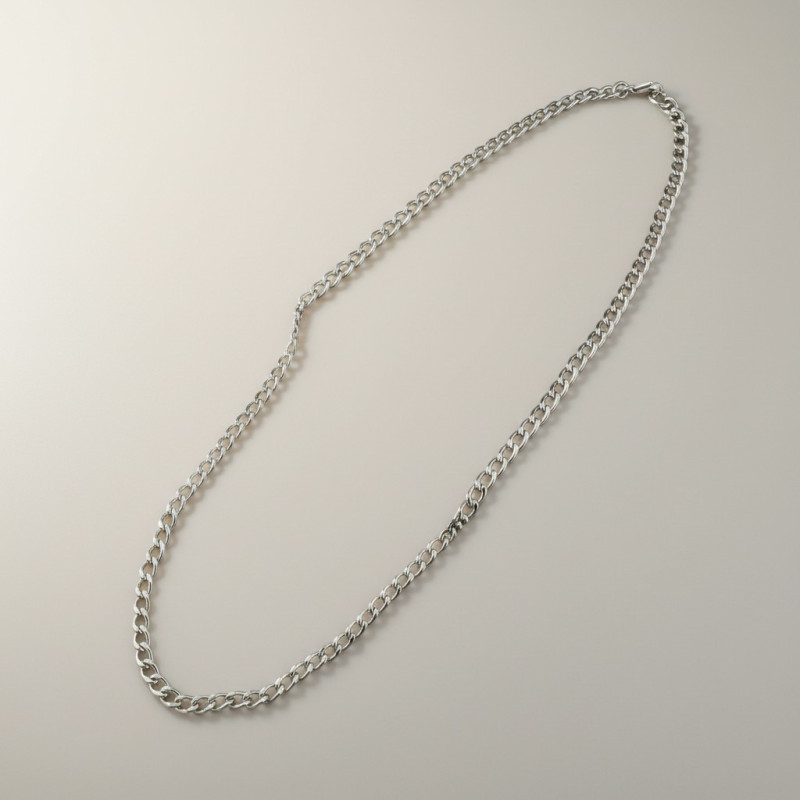 Chaîne mailles argenté Acier 55 cm