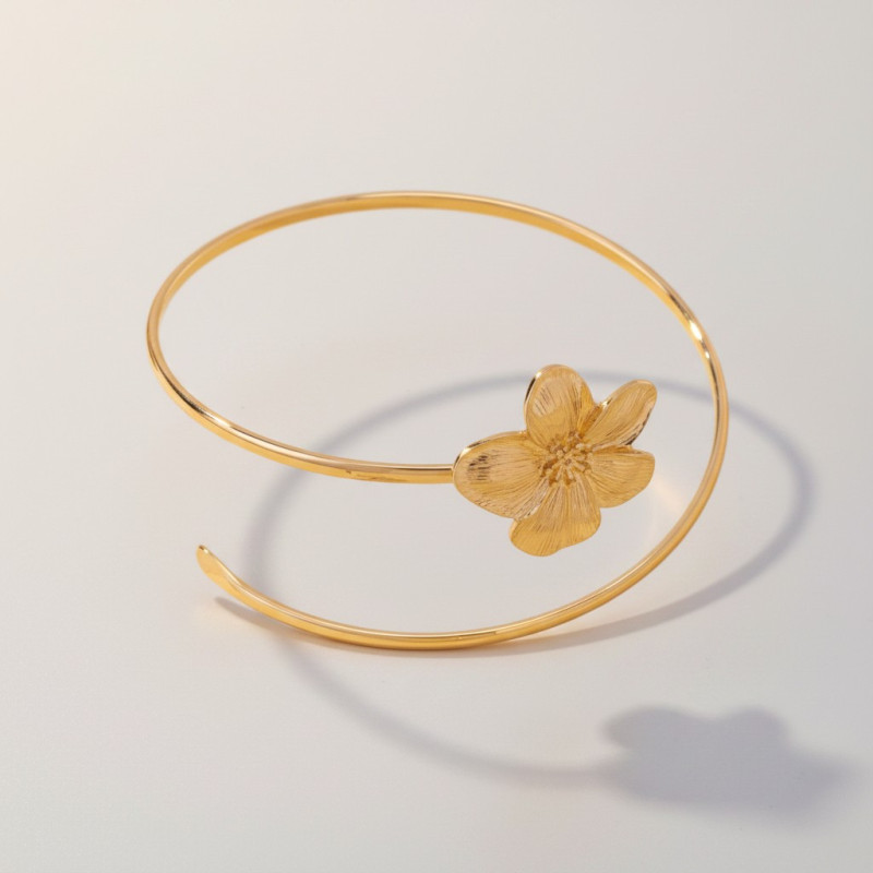 Bracelet de bras doré fleur croisé