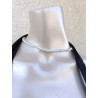 Collier de dos argenté perles blanches