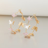 Créoles dorées papillons roses
