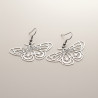 Boucles d'oreilles argentées papillon nuit ajouré Acier