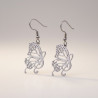 Boucles d'oreilles argentées papillon et note Acier