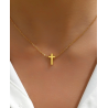 Collier croix dorée Acier