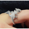 Bague ajustable dragon argenté
