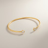 Bracelet jonc doré double strass Plaqué or