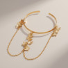 Bracelet de bras doré chaînettes et papillons
