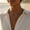 Collier plongeant doré et blanc croix Acier