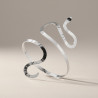 Bracelet de bras ajustable serpent en métal texturé argenté