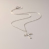Collier argenté croix ajourée Acier