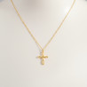 Collier doré croix ajourée Acier