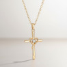 Collier doré croix et coeur Plaqué or