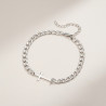Bracelet homme grandes mailles argentées croix pleine Acier