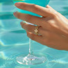 Bague ajustable dorée multirang croix Plaqué or