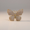 Broche dorée papillon et strass