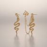 Boucles d'oreilles dorées serpents asymétriques
