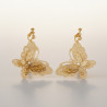Boucles d'oreilles clips dorées papillons