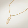 Collier doré soleil et franges étoilées Acier
