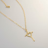 Collier doré croix et coeur Acier