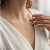 Collier doré croix et coeur Acier